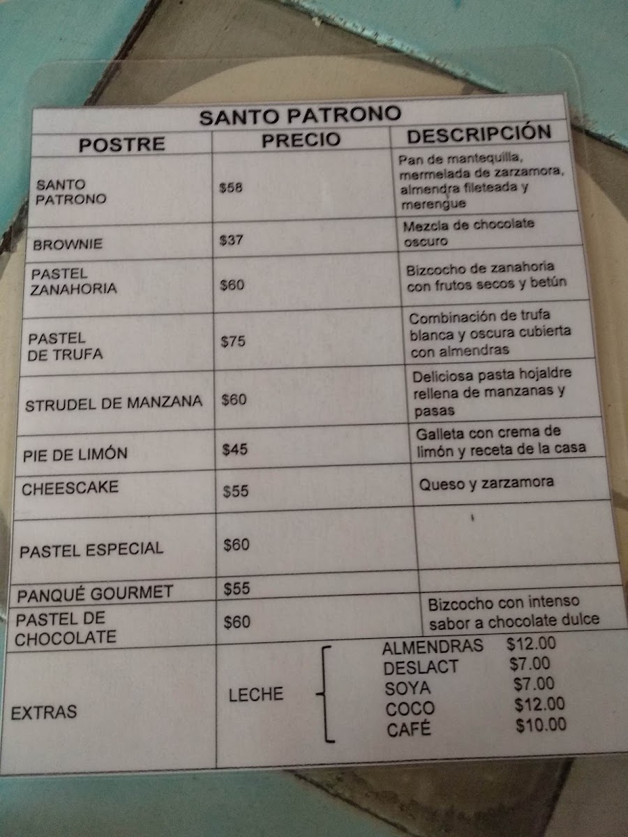 Santo Patrono Menu - Image 2
